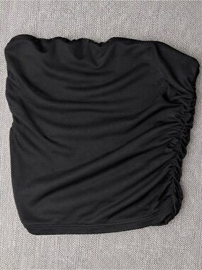 Fraded Rose Black Ruched Strapless Tube Top Size S